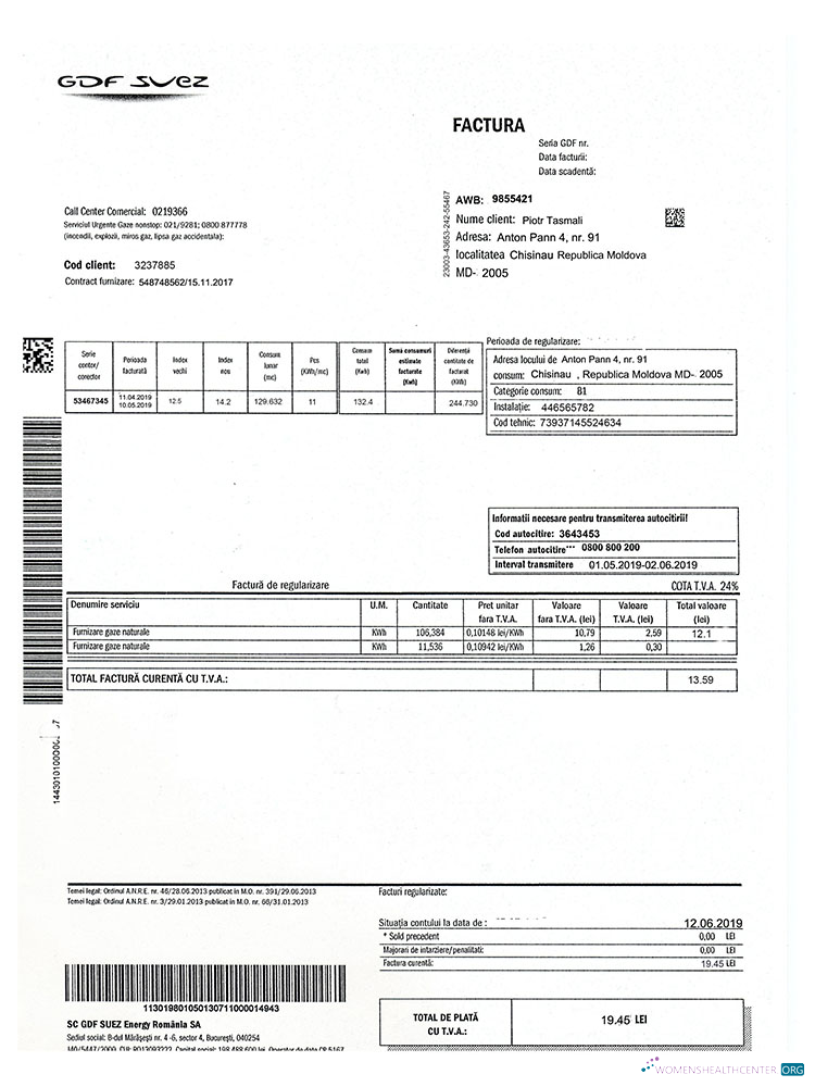 download Moldova Gas utility bill template, fully editable in PSD format photoshop template